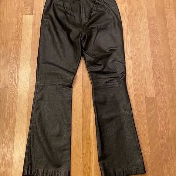 111 State Womens Black Ostrich Leather Pants / Lined / Size 8 - Picture 11 of 11